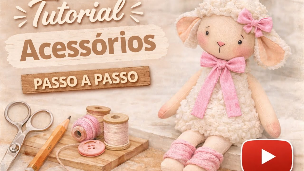 Ovelhinha de Pano: Laço, Polainas e Gravata Fácil de Fazer