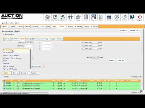 Auction Center - Bulk Editing w/i Admin