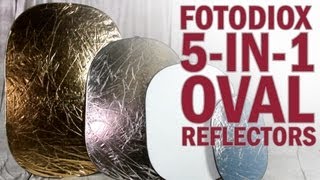 5-in-1 Oval Reflector from Fotodiox: Premium Collapsible Disc, Silver/Gold/Black/White/Diffuser