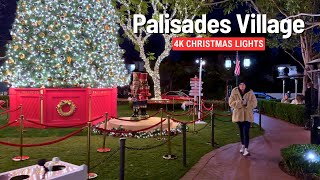 LOS ANGELES 🎄 Pacific Palisades Village 🇺🇸 Christmas Lights 4K 2024