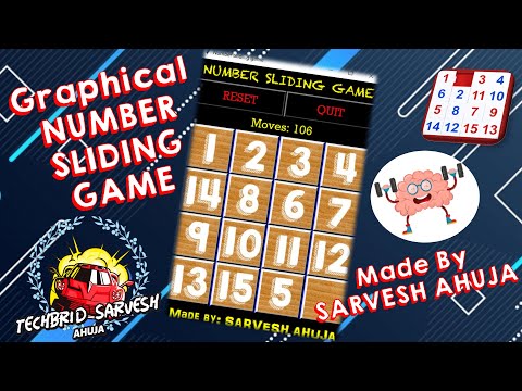 Graphical NUMBER SLIDING game made on Python by Sarvesh Ahuja