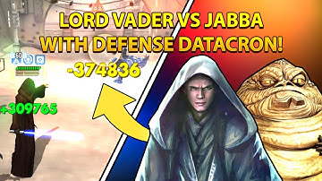 Lord Vader (Auto) vs Jabba The Hutt With 162% Defense Datacron! Galaxy of Heroes.