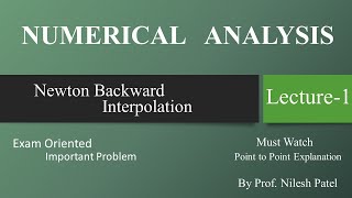 Important Example of Newton &#39;s backward Interpolation Formula