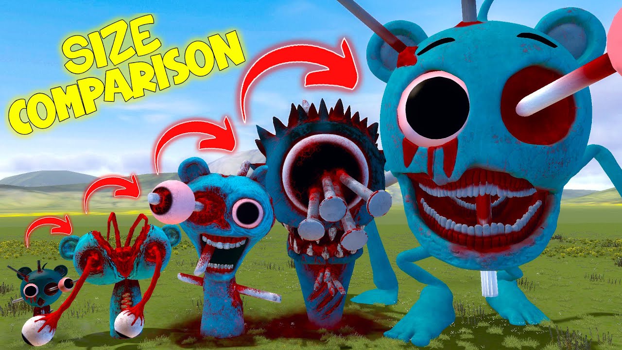 NEW SIZE COMPARISON SPRUNKI SKY ALL PHASES 1-10 in Garry's Mod!