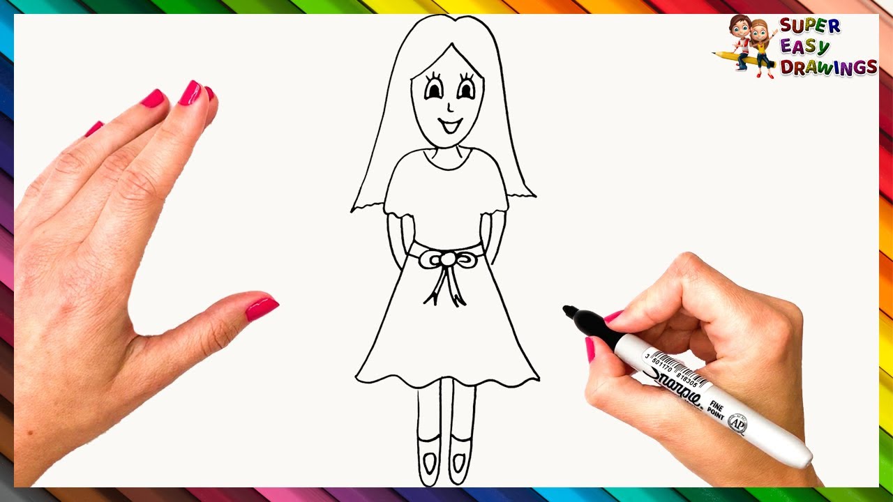 How To Draw A Woman Step By Step  Woman Drawing Easy - YouTube