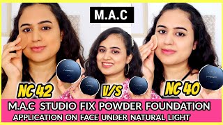 MAC STUDIO FIX POWDER PLUS FOUNDATION SWATCHES | NC 42, NC 40 | WAYSHEBLUSHES