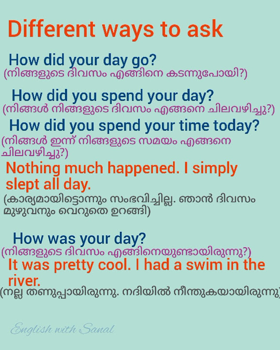 Spoken english different ways to ask how was your day youtube