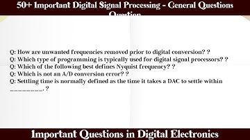 MCQ Questions Digital Signal Processing - General Questions with Answers