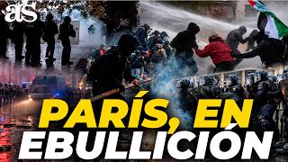 CAOS en PARÍS: gases lacrimógenos y cañones de agua contra los manifestantes