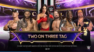 Full Match -WWE 2K25 John Cena & Roman Reigns vs Chyna, AJ Styles & Rey Mysterio 2 on 3 Team Match screenshot 4