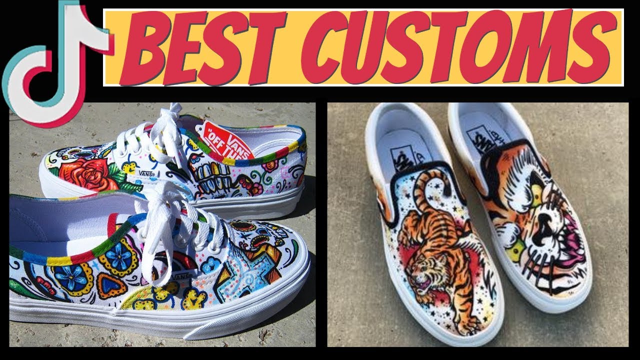 Best Tik Tok Custom Vans 2021 Compilation Painting on Canvas Shoes
