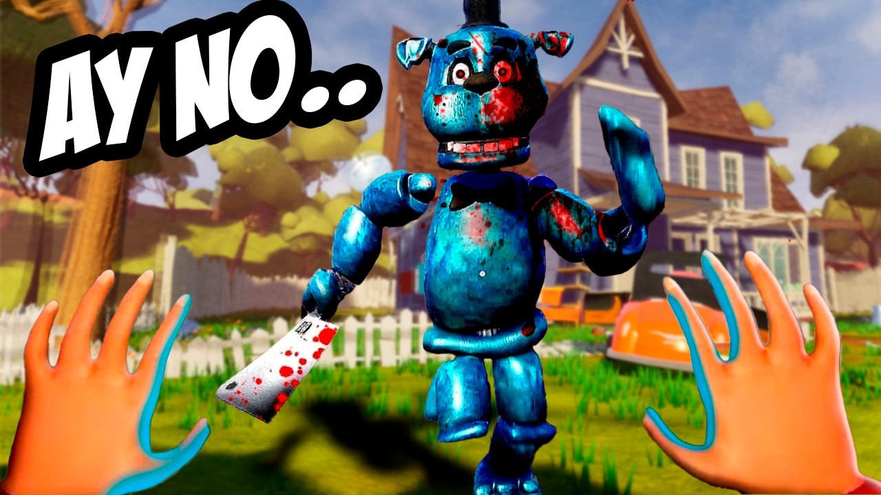 Sobreviví a TODOS los animatronicos de FNAF en Hello Neighbor 💀