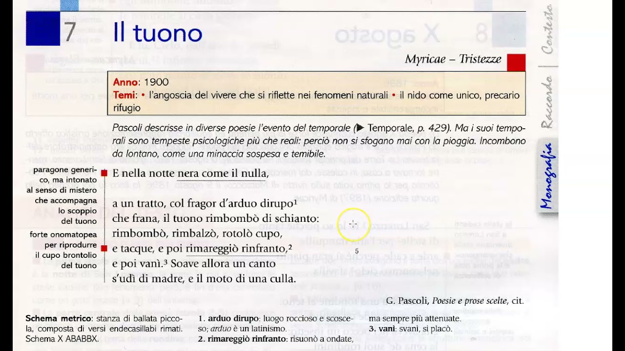 GIOVANNI PASCOLI, IL TUONO - YouTube