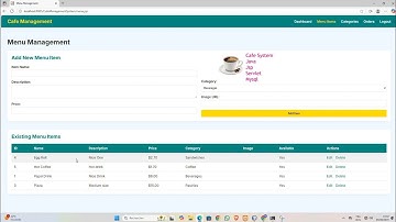 Cafe Management System Using Java JSP Servlet Mysql and NetBeans