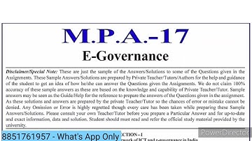 MPA 17 Solved Assignment 2022-23 In English | MPA 17 Solved Assignment 2022-23 PDF | MPA 17 IGNOU MA