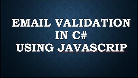 Email validation in C# using javascript