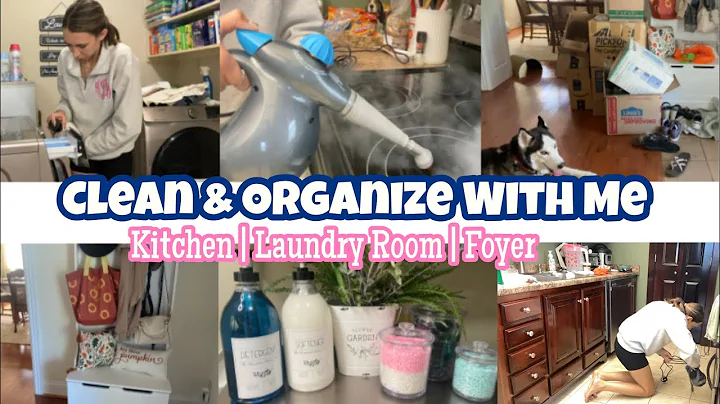 CLEAN WITH ME | LAUNDRY ROOM, KITCHEN, FOYER, & MO...