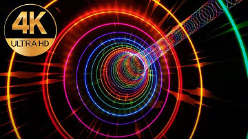 15 hours 4k Abstract Circle Shaped Relaxing Sci-fi Light Tunnel Screen saver Seamless Loop Animation