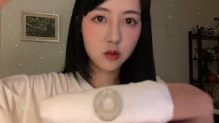 ASMR Put contact lenses on the camera realistically💙