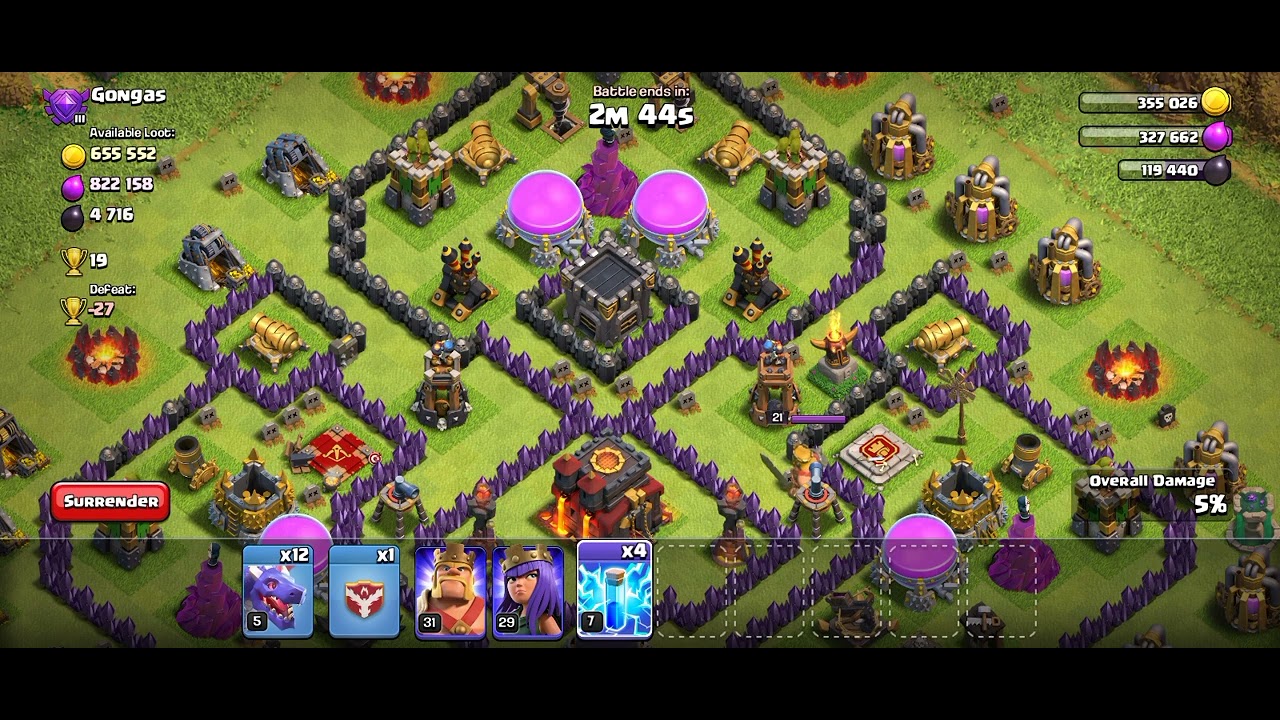 level 5 drags looting strategy  clash of clans