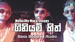 Giniyam Hith (ගිනියම් හිත් )Malee,Vkymax & Shaggy | 🎧Bass Boosted Audio🎧 | Sinhala Rap | Maxxa Beatz