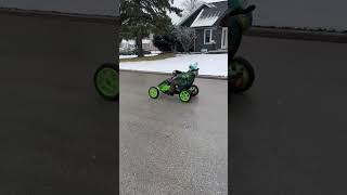 Riding BERG Pedal Kart Rally Force on a snowy day! #karting #shorts @bergtoys screenshot 3