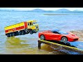 Two Dumper Accident Heavy Stone Loading Pulling Out Ferrari Car Jcb 3dx ? Cartoon for kids | CS Toy
