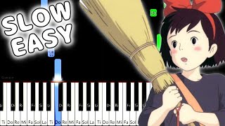 Kiki's Delivery Service - A Town With An Ocean View - SLOW EASY Piano Tutorial [animelovemen] Resimi