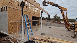 Glulam installation/ Hanging deck joist/ Off grid build