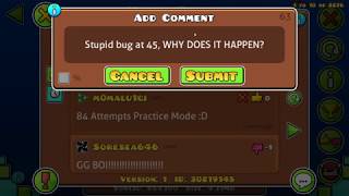 Geometry Dash- Hypersonic 45% Bug [Found solution]