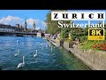 Zurich Switzerland - Bahnhofstrasse and around Lake | Walking Tour | 8K UHD Video