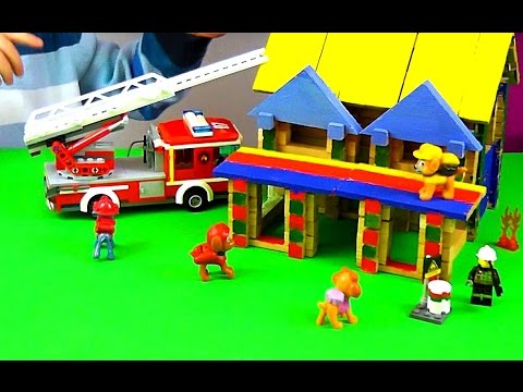 ЛЕГО Пожарная машина СПАСЛА Щенячий Патруль и их дом от пожара???? Lego cyti