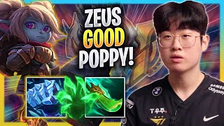 ZEUS IS SO GOOD WITH POPPY! - T1 Zeus Plays Poppy TOP vs Darius! | Season 2023