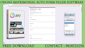Online Matrimonial Form Filling Auto Typing Software
