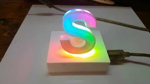 3d printed letter S with arduino uno RGB lights