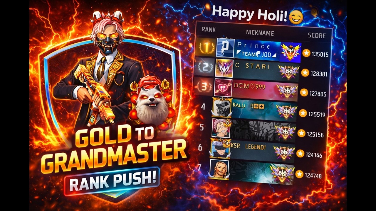 LIVE 🔴] FREE FIRE 🎮💯BR NEW SEASON RANK PUSH🎉 WITH FRIENDS FULL FUN 😎 ...
