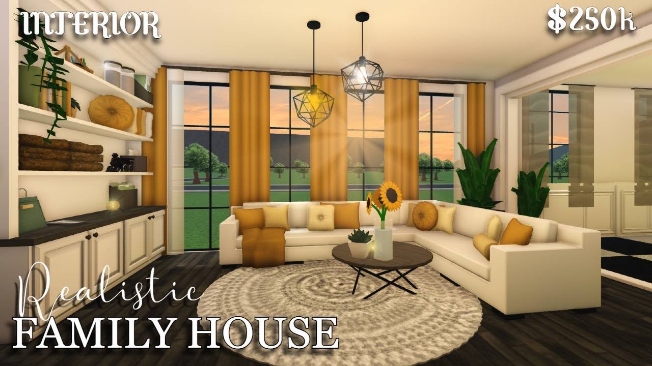 Realistic Family House interior | bloxburg speedbuild $250k - YouTube