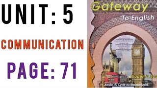 GATEWAY TO ENGLISH 1 - UNIT 5 - COMMUNICATION - page: 71 @englishell1
