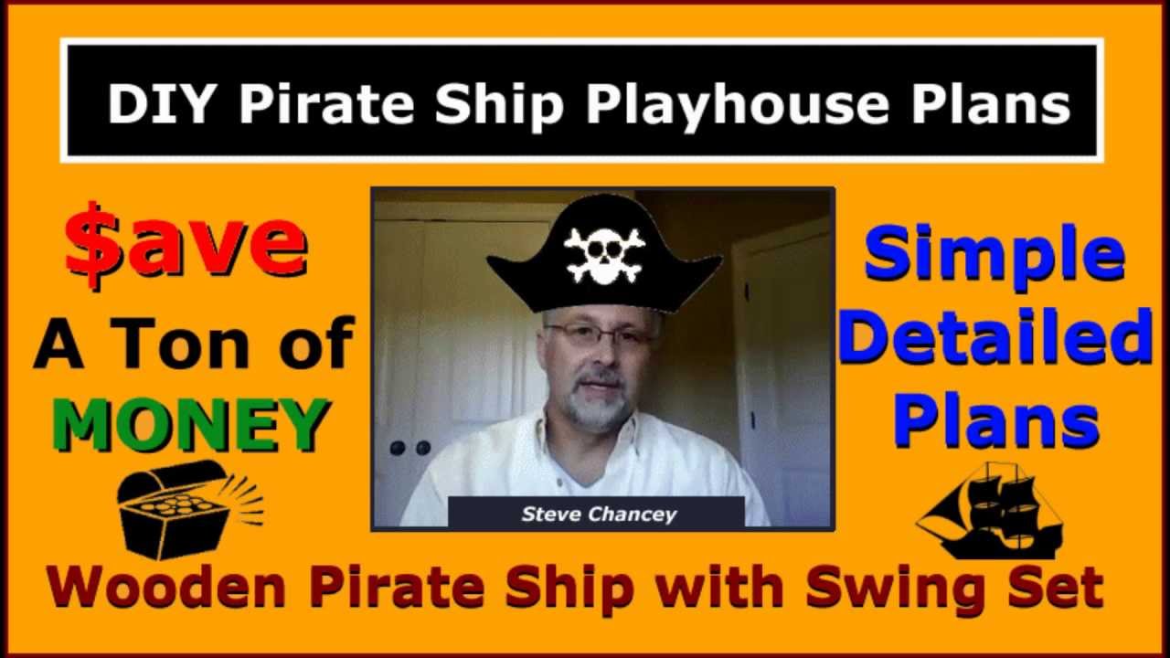 How to Build a DIY Wooden Pirate Ship Playhouse with Swing ...