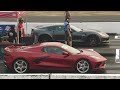 C8 Corvette vs z06 C7 Corvette - drag racing #corvette #corvettez06 #corvettec8 #racing