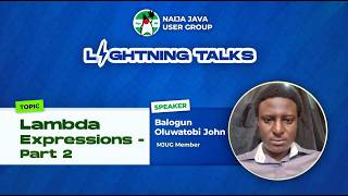 Lambda Expressions with Oluwatobi John Balogun