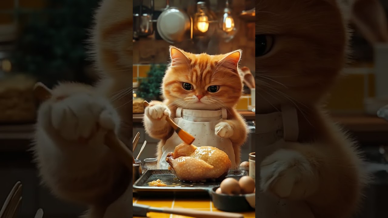 Sneaky Cat Steals Duck’s Food! 🐱🦆🤣 