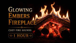 🔥 Glowing Embers Fireplace | Cozy Fire Sounds (1 Hour)
