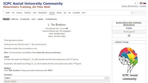 L.The Brothers codeforces solution Assuit sheet 1