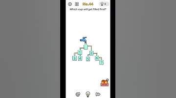 brainout level 43 which cup will get filled first ?