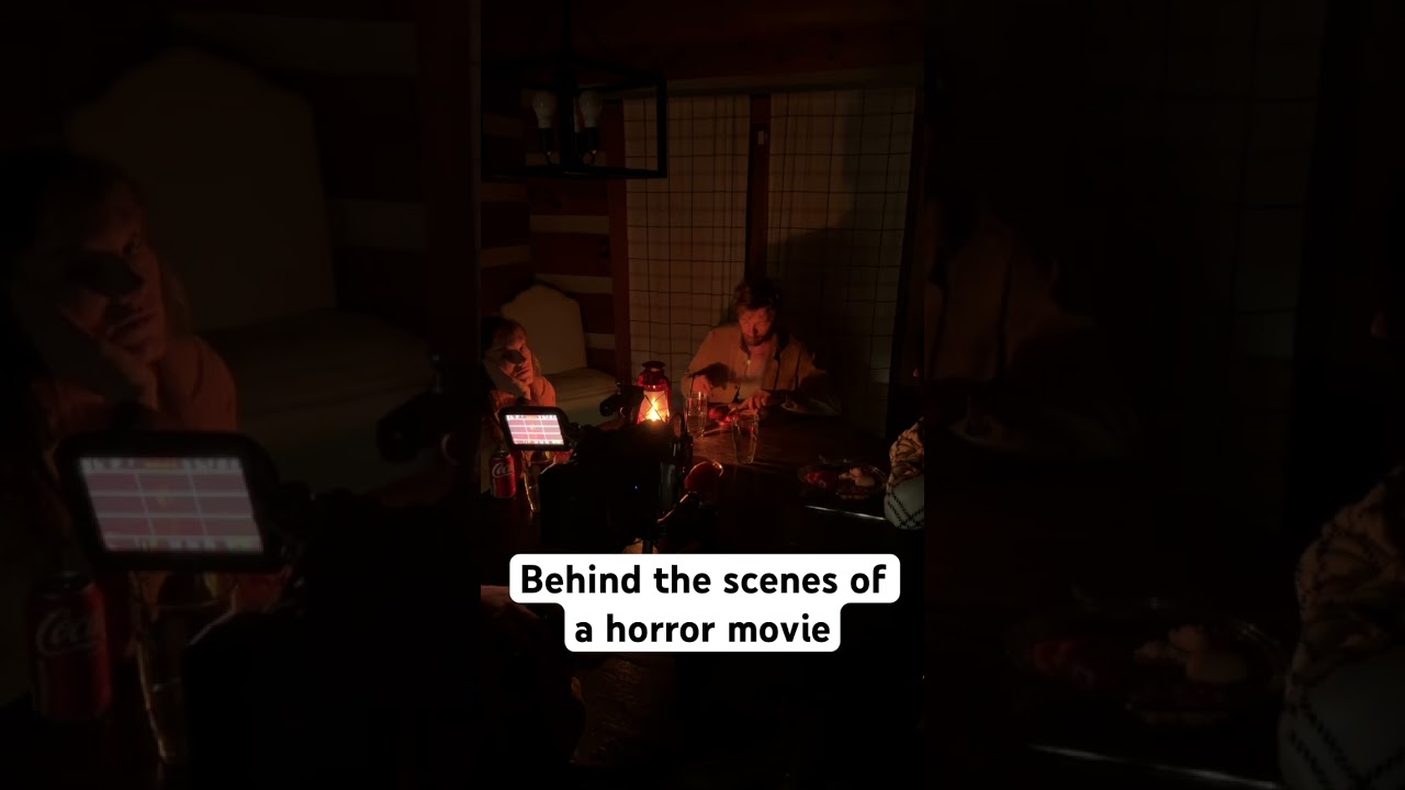 Behind the scenes of a horror movie 