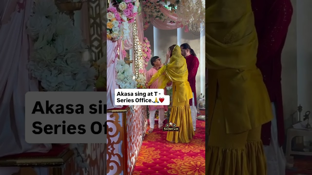 Akasa sing at T - Series Office For satyanarayan pooja🙏🙏