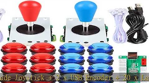 Fosiya LED Arcade Joystick Buttons Kit Ellipse Oval Style 8 Ways Joystick + 20 x LED Arcade Buttons