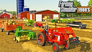 1980'S AMERICAN FARM! BALING STRAW, FEEDING HOGS & HARVESTING! (ROLEPLAY) screenshot 5