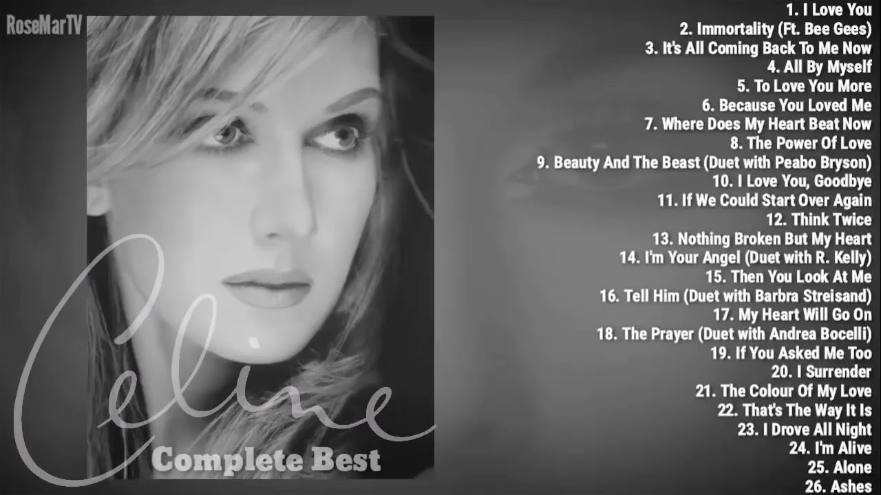 Celine Dion  Complete Best  Non Stop Playlist